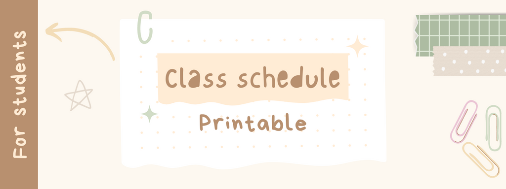 Class Schedule Printable