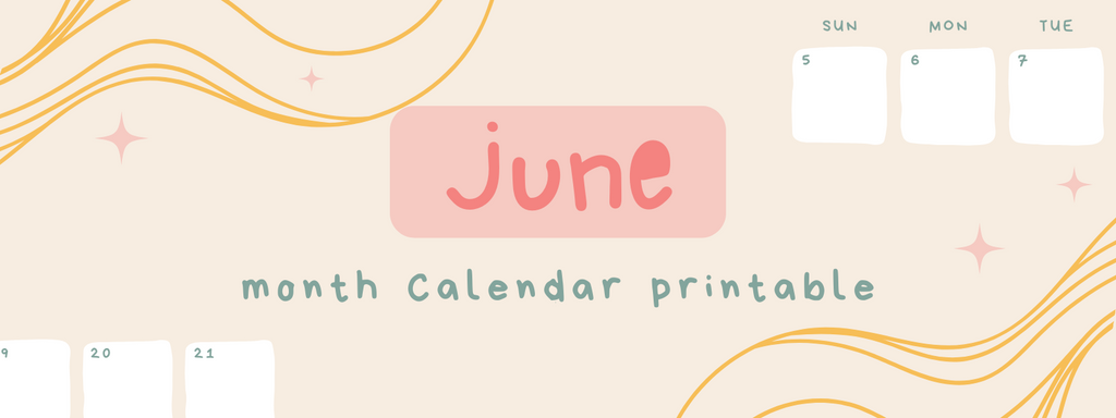 June Calendar Printable