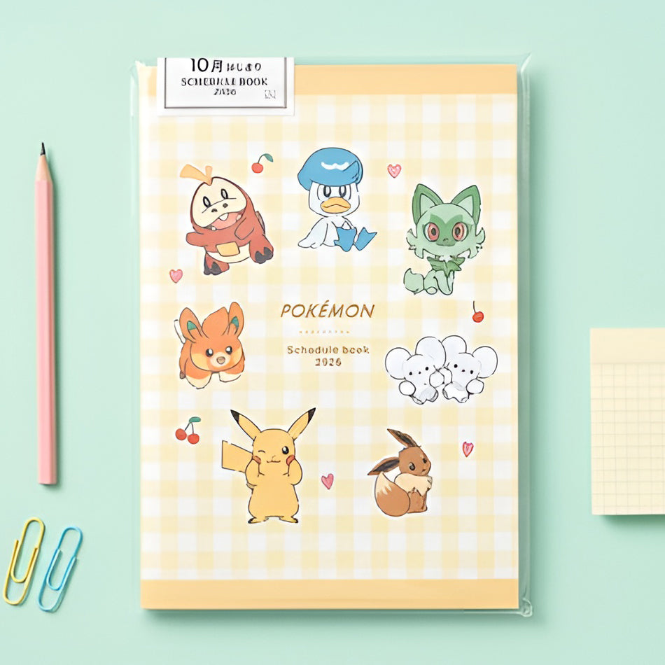 Sun-Star Pokemon 2026 Schedule Book - Yellow - 10 IN STOCK!
