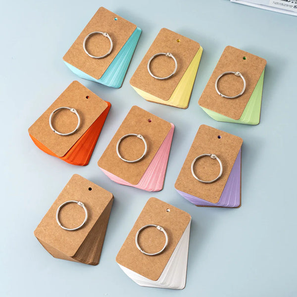 Colorful Key Ring Word Cards (7 Colors)