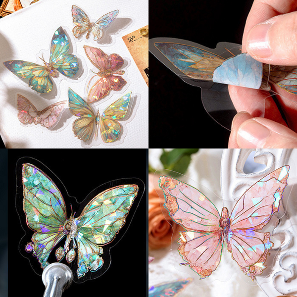 Die-Cut Holo Butterfly Stickers