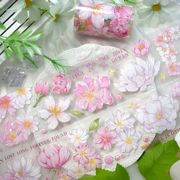 Holographic Sakura Clear Masking Tape - Extra Wide