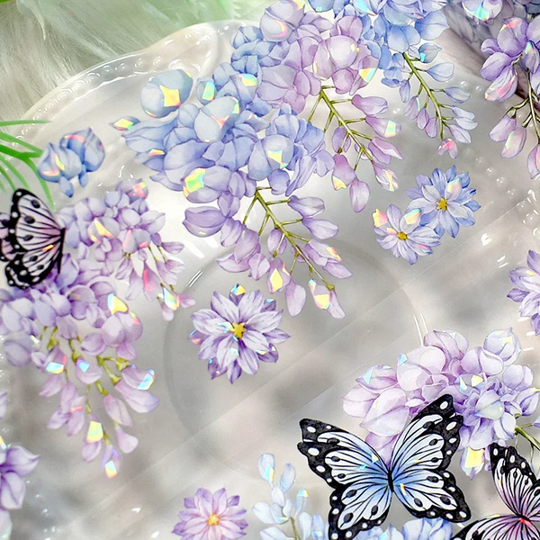 Holographic Wisteria Clear Masking Tape - Extra Wide