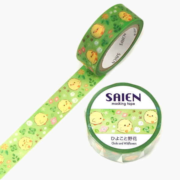 Kamiiso Saien Masking Tape - Chicks & Wildflowers
