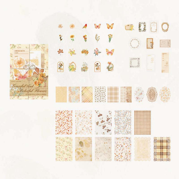 Large Floral Scrapbooking Paper Set