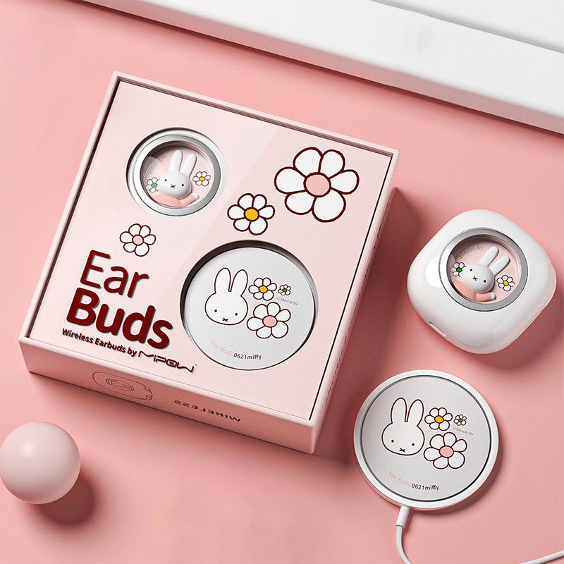 Miffy's Wireless Ear Buds With Wireless Charger - Pink