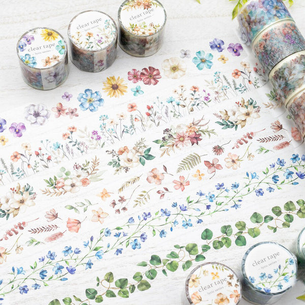 Mind Wave Lyric Series Clear Washi Tape - Flower Meadow