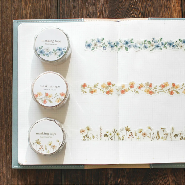 Mind Wave Palette Series Masking Tape - Brown Flowers