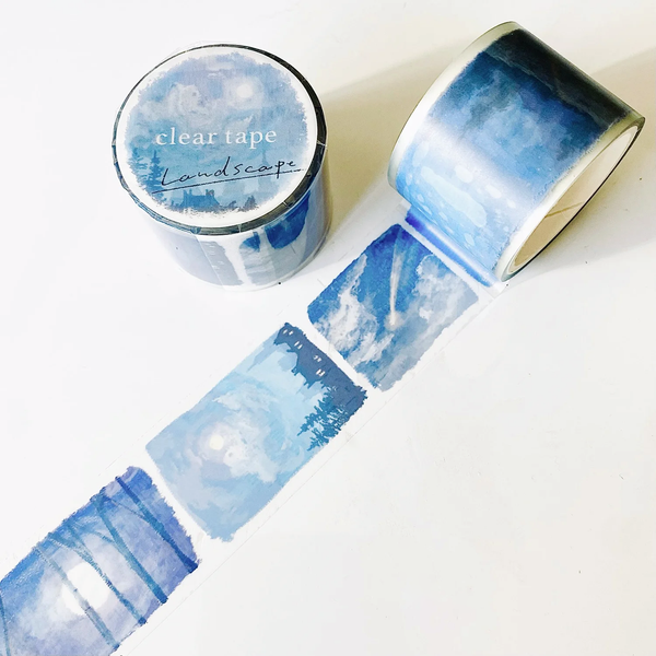 Mind Wave Wide Clear Tape - Landscape - Midnight Moonlight