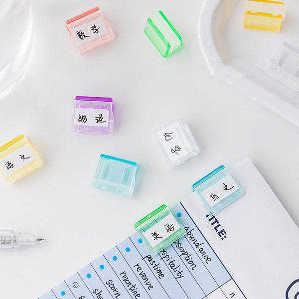 Mini Colorful Transparent Paper Clips - Set of 5