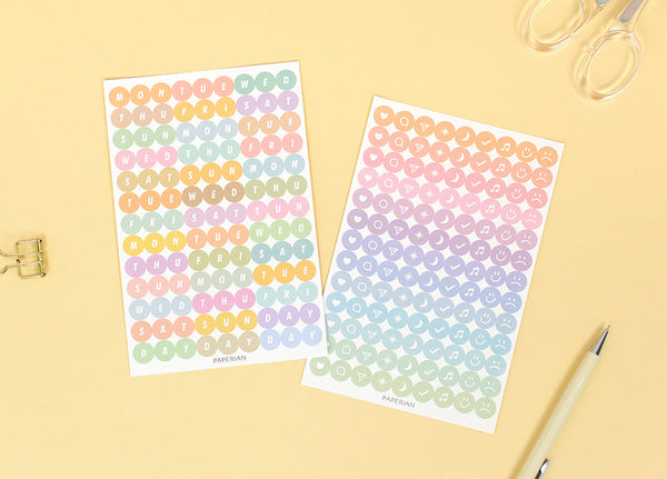Paperian Diary Deco Removable Stickers - 8 Sheets