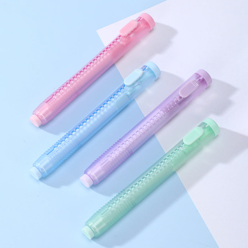Pastel Pop Pen-Style Click Erasers - With 3 Bonus Refills
