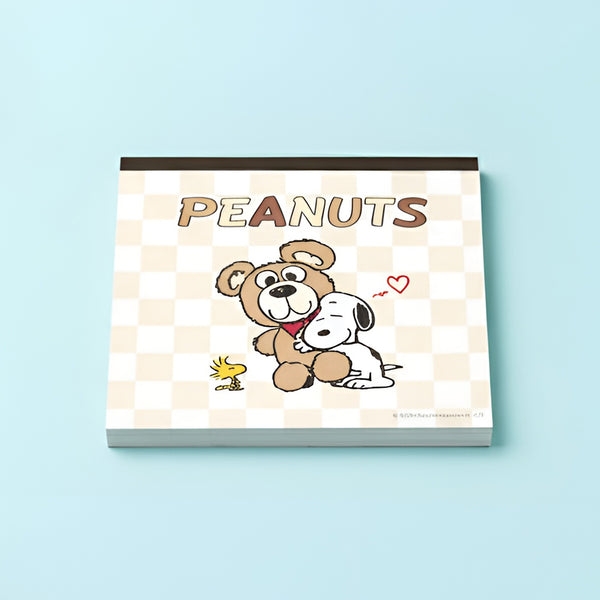 Peanuts Snoopy Memo Pad - Snoopy & Cuddly Bears - Brown