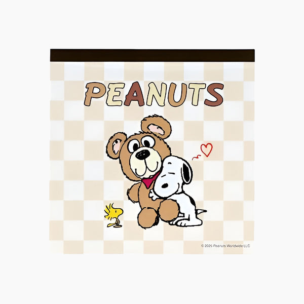 Peanuts Snoopy Memo Pad - Snoopy & Cuddly Bears - Brown