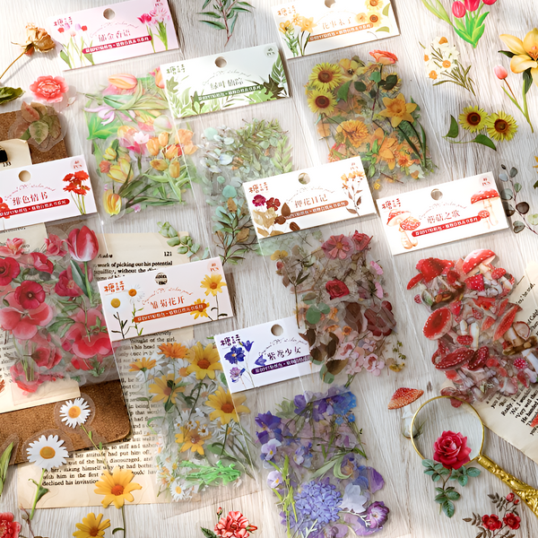 Pressed Flower Garden Stickers (8 types)