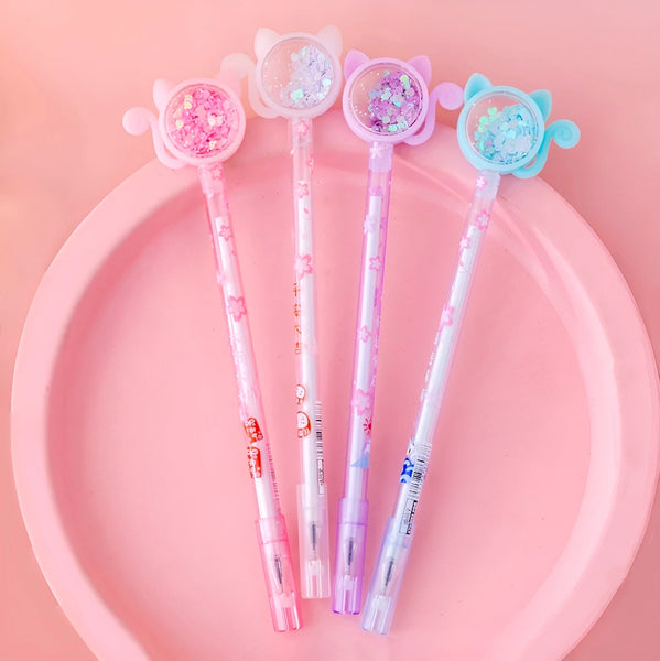 Sakura Cat Glitter Pen