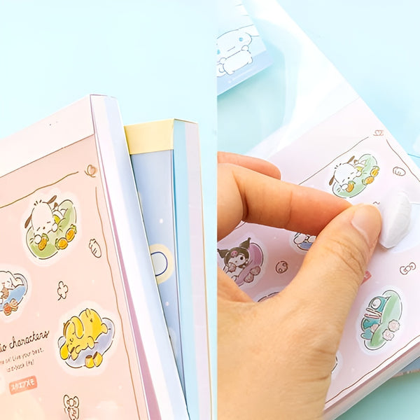 Sanrio 3 Design Memo Pad + Sticker Sheet