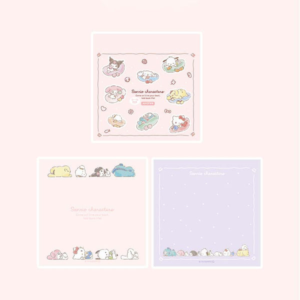Sanrio 3 Design Memo Pad + Sticker Sheet