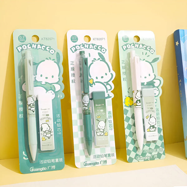 Sanrio Pochacco Mechanical Pencil + Refill Set