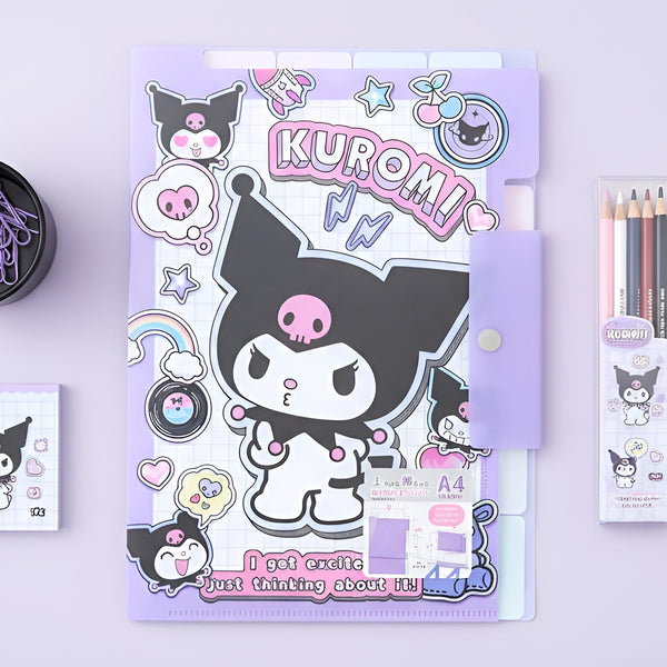 Sanrio Retro Pop Y2K Clear Folder With Dividers- Kuromi