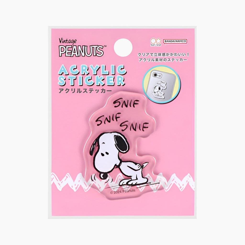 Sun-Star Peanuts Acrylic Phone Sticker - Pink - Limited Edition