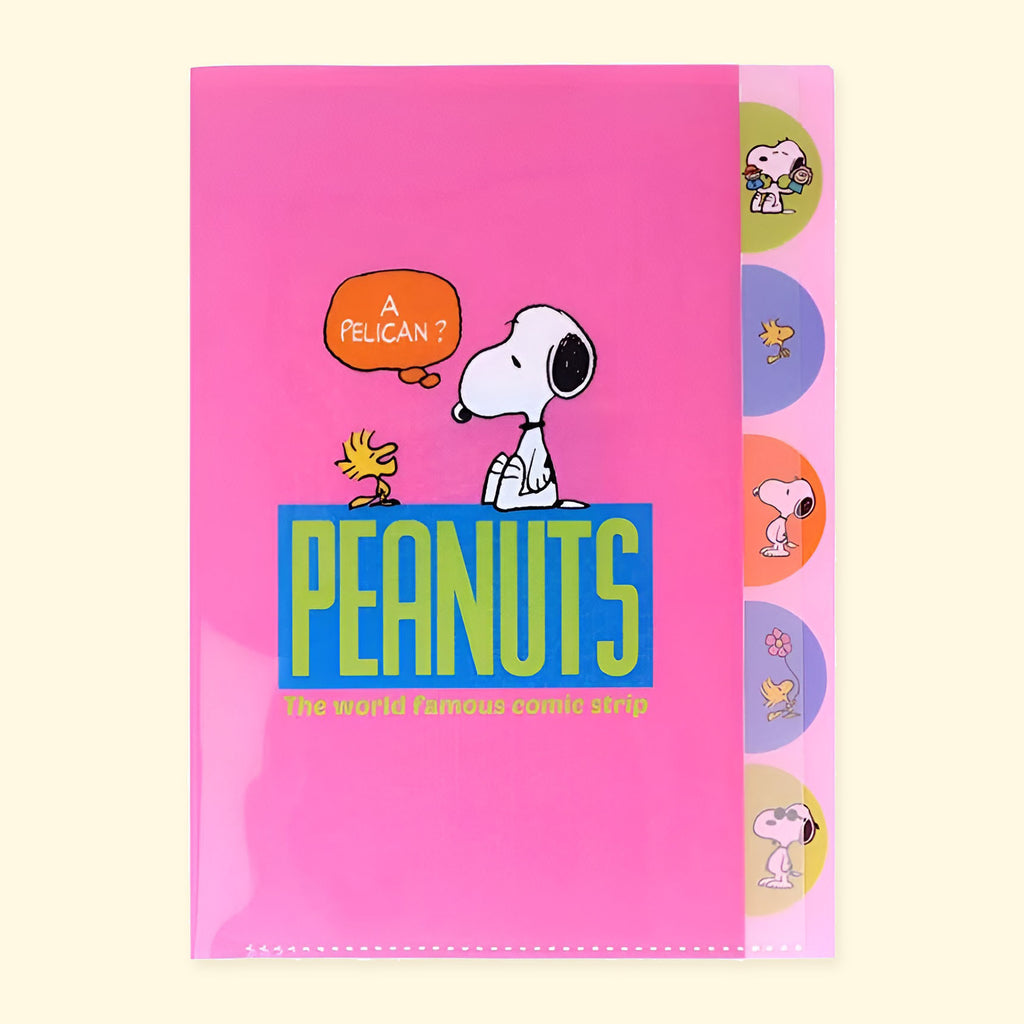 Sun-Star Peanuts Snoopy Folder With Dividers - Pink - New Limited Edition