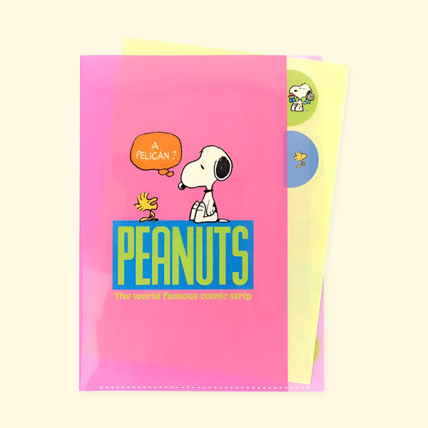 Sun-Star Peanuts Snoopy Folder With Dividers - Pink - New Limited Edition