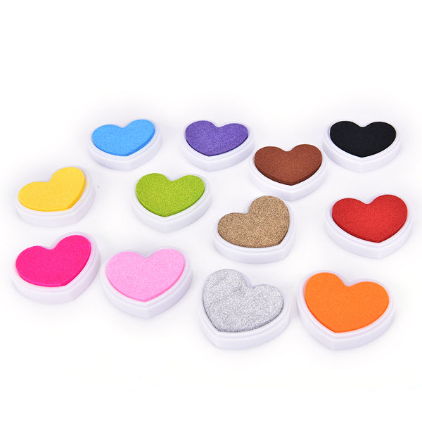 Classic Heart Shaped Ink Pad for Stamping and Scrapbooking