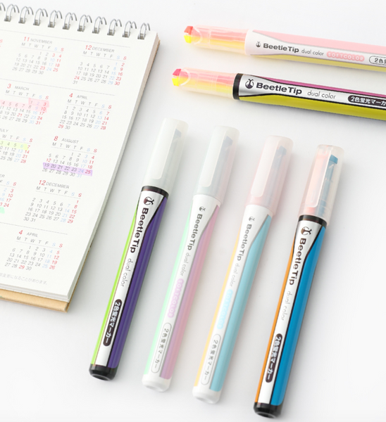 KOKUYO Beetle Tip 2-in-1 Dual Color Highlighter