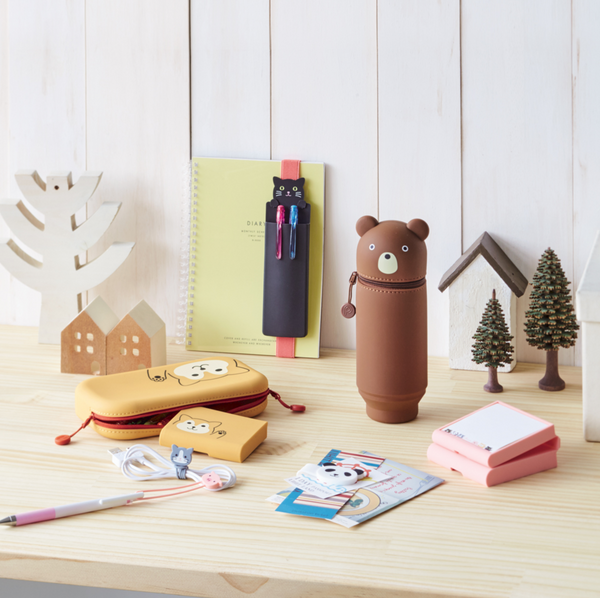 PuniLabo Cute Animal Stand Pen Case | Pen Holder | Pencil Case | Pen Stand