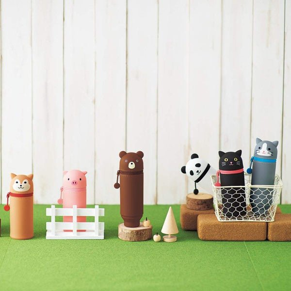 PuniLabo Cute Animal Stand Pen Case | Pen Holder | Pencil Case | Pen Stand