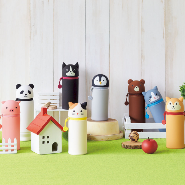 PuniLabo Cute Animal Stand Pen Case | Pen Holder | Pencil Case | Pen Stand