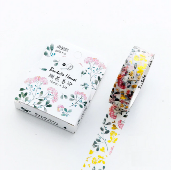 Floral and Animal Gold Foil Washi Tapes