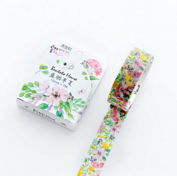 Floral and Animal Gold Foil Washi Tapes