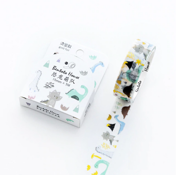 Floral and Animal Gold Foil Washi Tapes | Decorative Adhesive Masking Tapes
