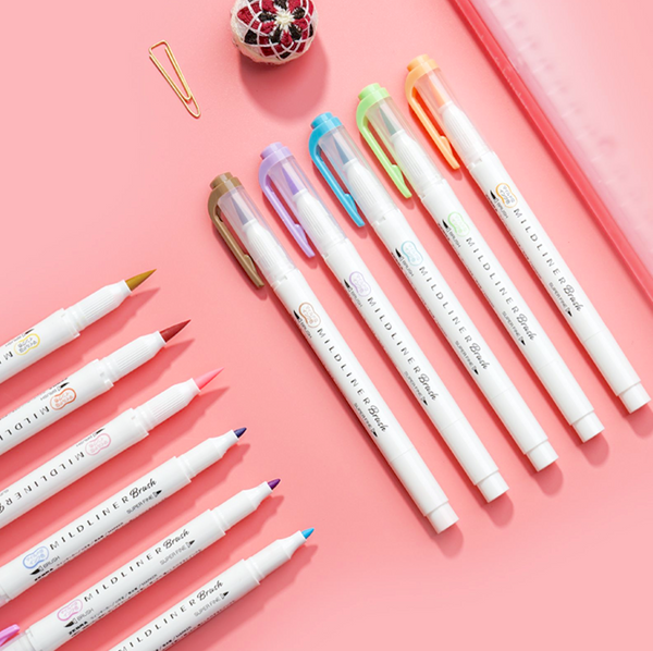 Mildliner Brush Pen Set - Pastel Colors