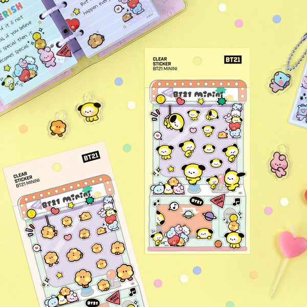 BT21 Clear Stickers - Minini