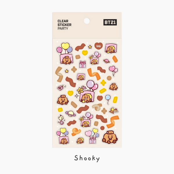 BT21 Clear Stickers - Party