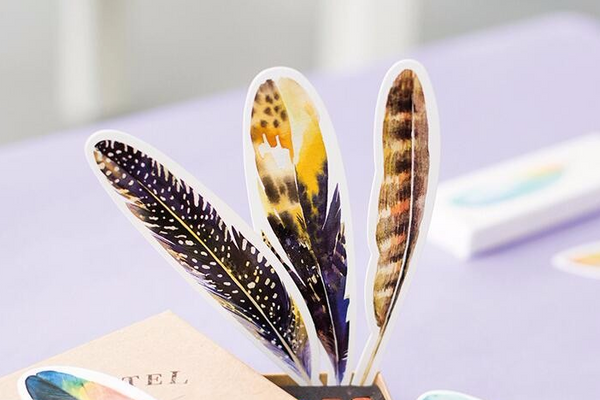 Colorful Feather Paper Bookmarks 6