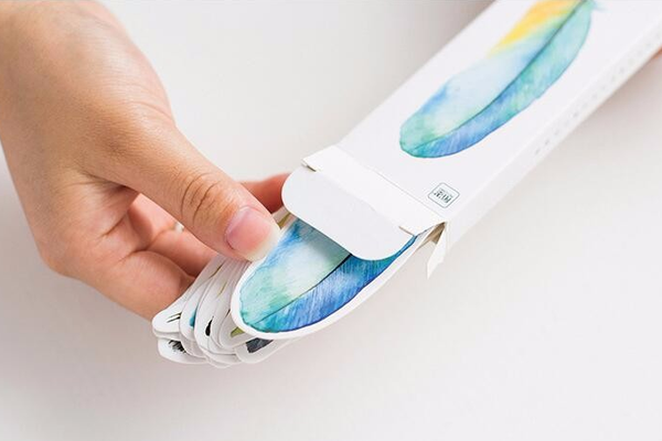 Colorful Feather Bookmarks - Set of 30