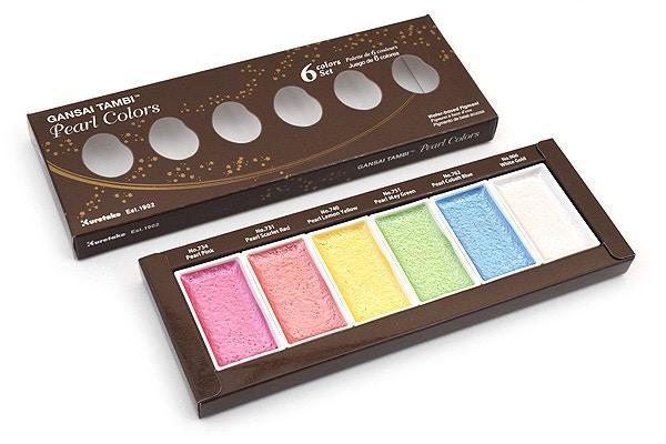 Kuretake Gansai Tambi Pearl Colors - 6 Color Set 7