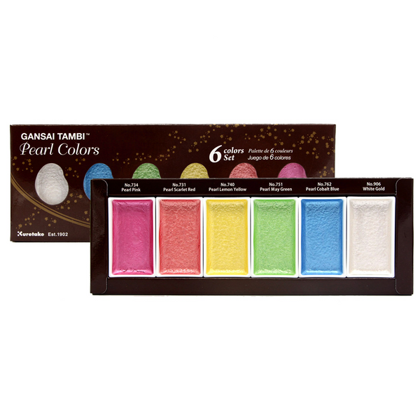 Kuretake Gansai Tambi Pearl Colors - 6 Color Set 3