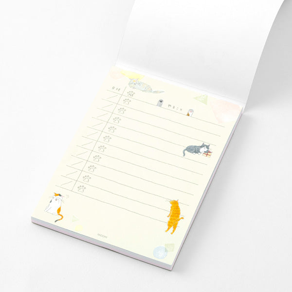 Midori To-Do List Memo Pad - Cats