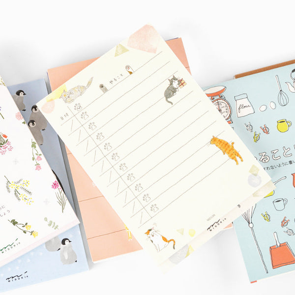 Midori To-Do List Memo Pad - Cats