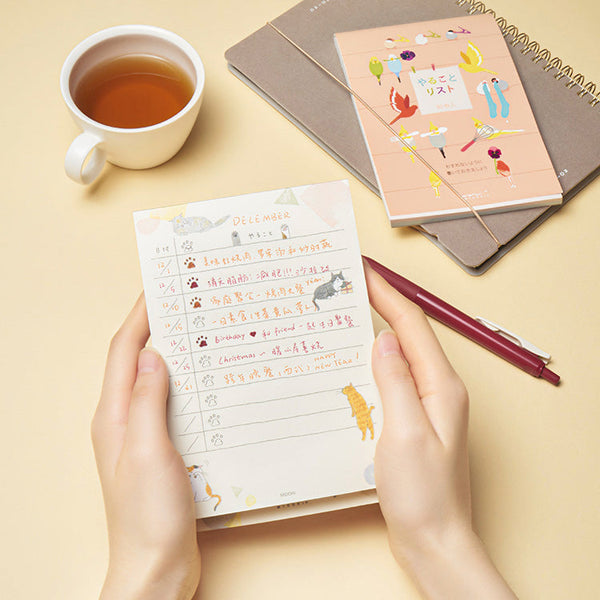 Midori To-Do List Memo Pad - Cats