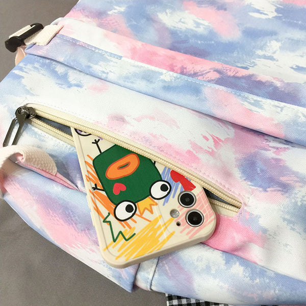 Rainbow Tie-Dye Nylon Backpack - Cotton Candy Skies