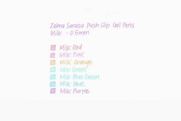 Zebra Sarasa Clip Milk Color Gel Pen