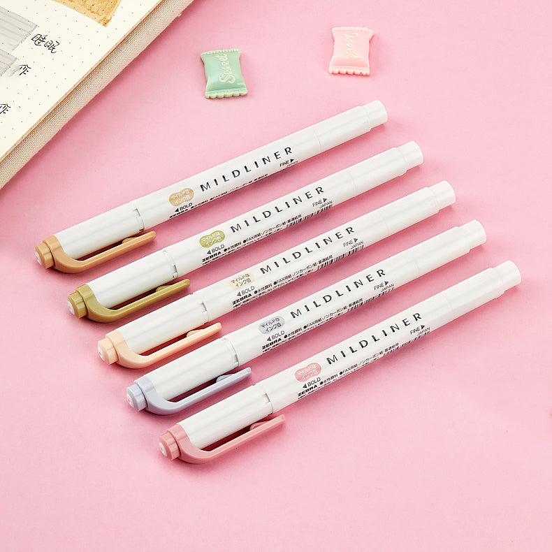 Zebra Mildliner Double Sided Highlighters - Mild Natural