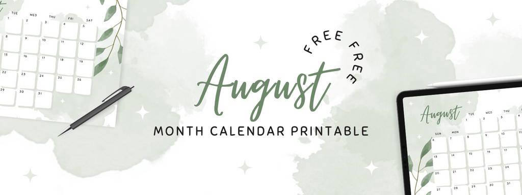 August Calendar Printable