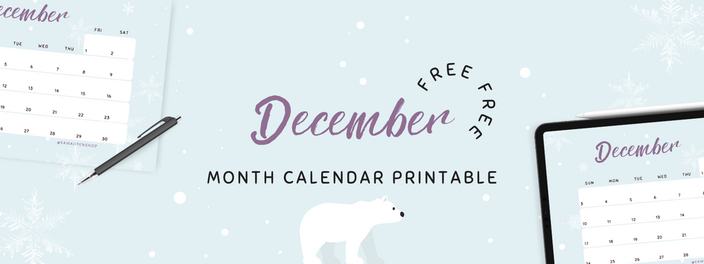 December Calendar Printable